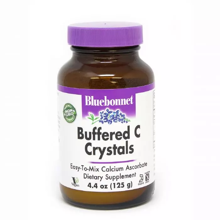 Буферізованний вітамін С Buffered C Crystals Bluebonnet Nutrition 4,4 унції (BLB0544)