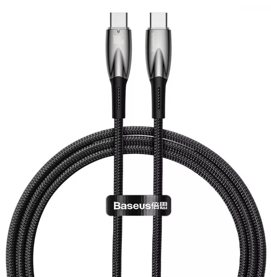 Кабель Baseus CADH000701 Glimmer Series Fast Charging Type-C to Type-C 100W 1 м Black (11066871) - фото 1 Кабель Baseus CADH000701 Glimmer Series Fast Charging Type-C to Type-C 100W 1 м Black (11066871) - фото 1