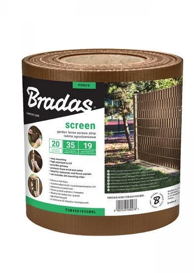 Стрічка для паркану Bradas 19 см x 35 м 450 г/м2 Коричневий