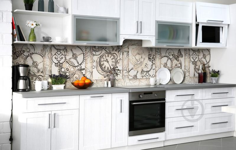 Скинали на кухню Zatarga «Часовой механизм» 650х2500 мм виниловая 3Д наклейка кухонный фартук самоклеящаяся