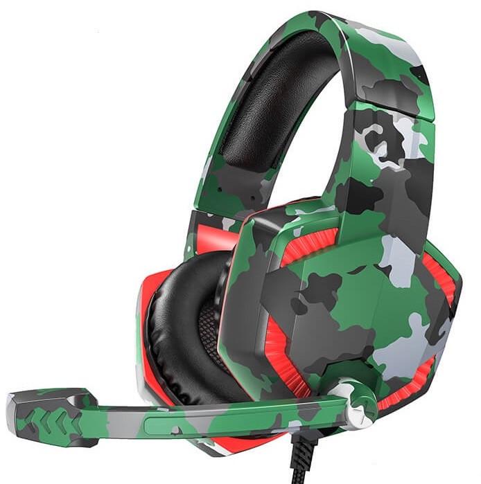 Наушники игровые Hoco ESD08 с микрофоном 108 дБ Camo Green