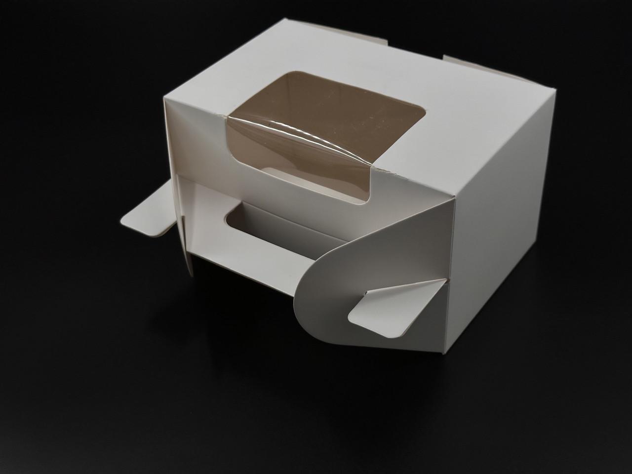 Коробка для подарунків збірна з прозорим вікном картонна 16х10х9 см Білий (OA-85) - фото 2