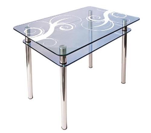 Обеденный стол Glass Antonik КС-1 1200х800х750 мм с пескоструем №37 Прозрачный (3684003701)