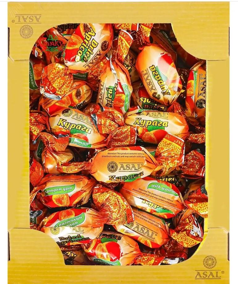 Конфеты Asal Курага в шоколаде с грецким орехом 1 кг