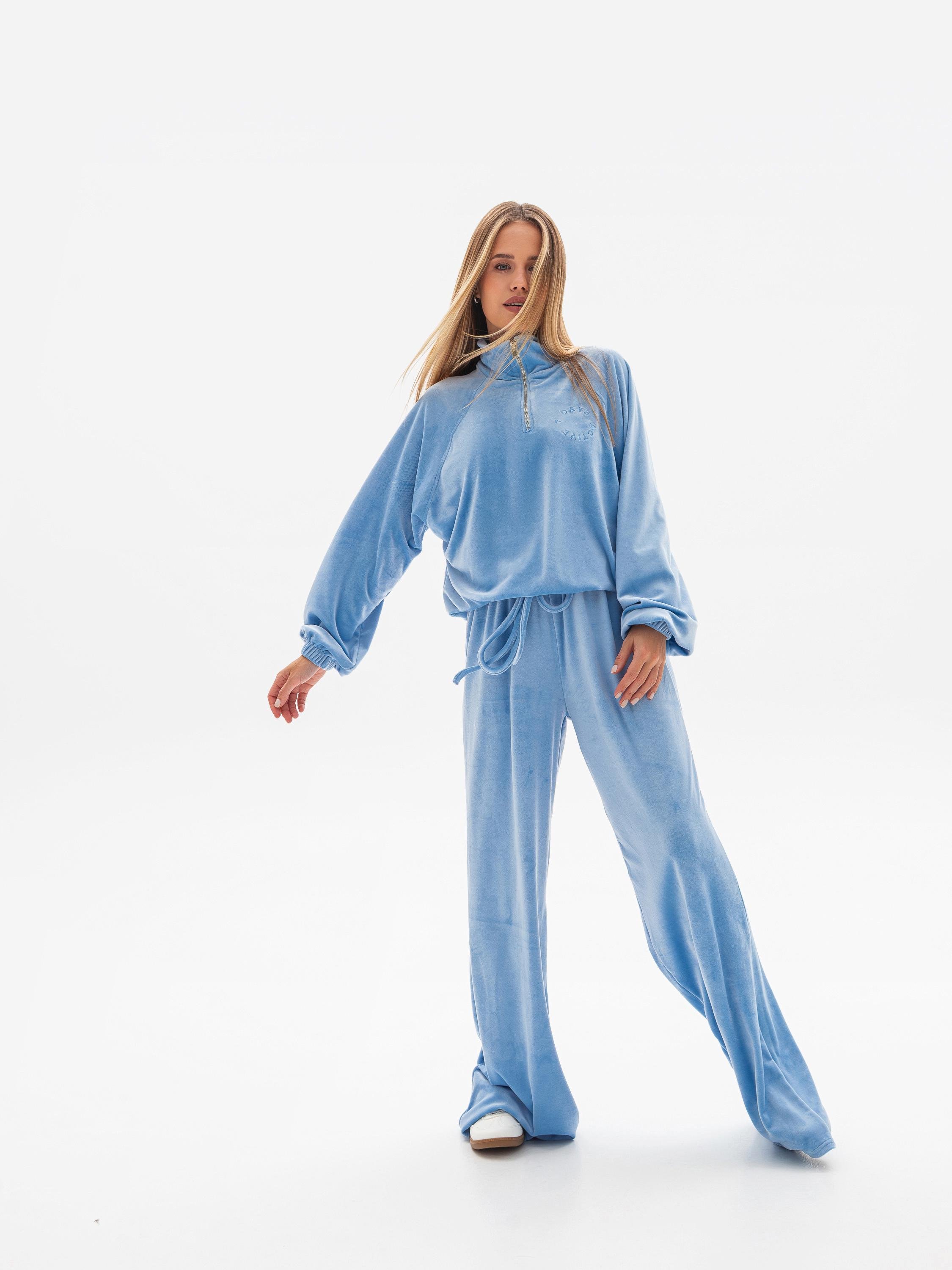 Женский велюровый костюм L/XL Синий (1017) - фото 8 Женский велюровый костюм L/XL Синий (1017) - фото 8