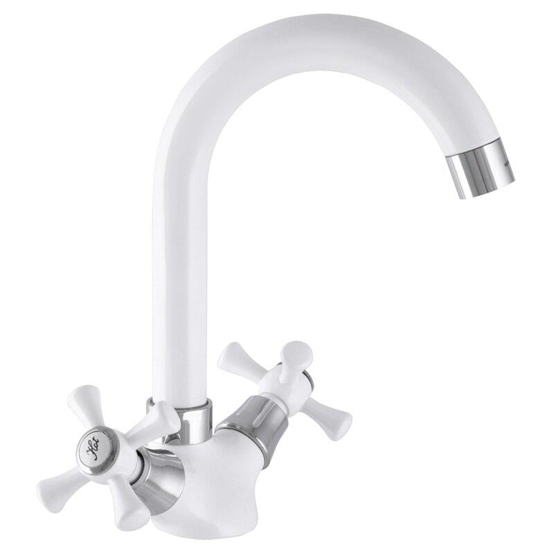 Смеситель для кухни MIXXUS Omega MI2767 двухвентильный Белый (64557)