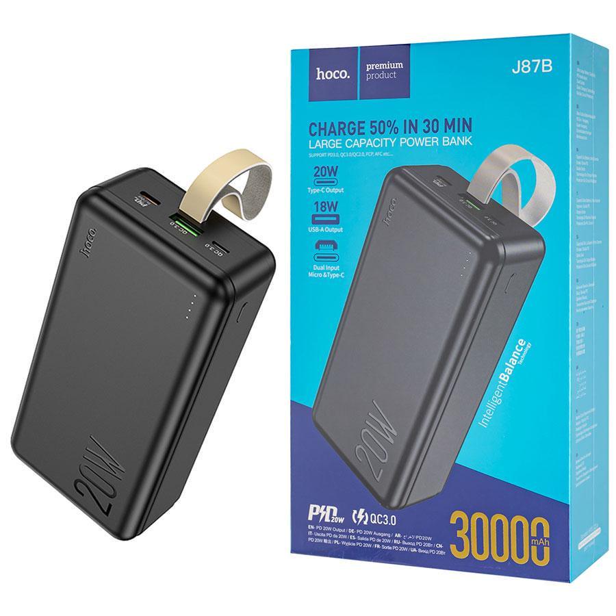Повербанк Hoco J87B Tacker PD20W+QC3,0 30000 mAh Black (6931474779151)
