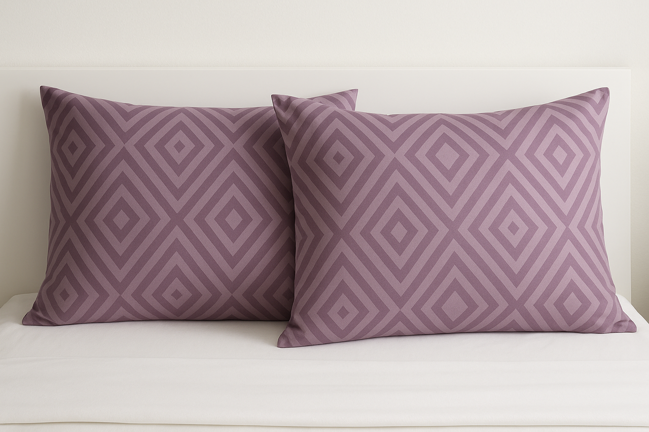Наволочка з бязі Ромбики 50х70 см 2 шт. Фіолетовий (G-26034/x50/5.25) - фото 1 Наволочка з бязі Ромбики 50х70 см 2 шт. Фіолетовий (G-26034/x50/5.25) - фото 1