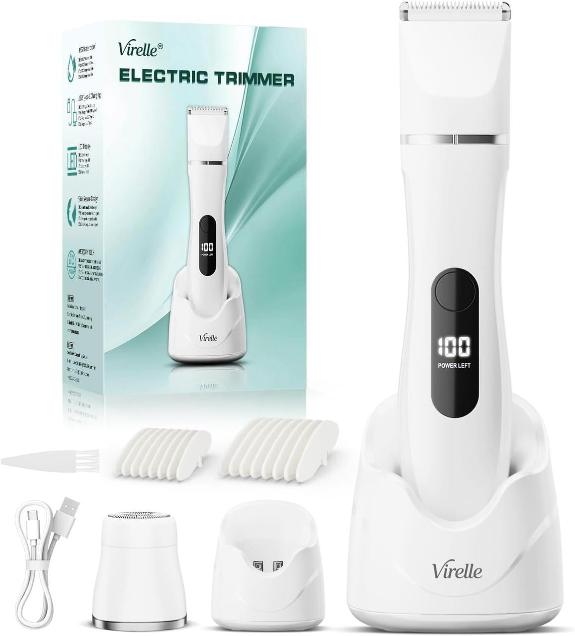 Електробритва жіноча Generic Virelle IPX7 2в1 для тіла та обличчя водозахист/LED дисплей/USB (3036280715)
