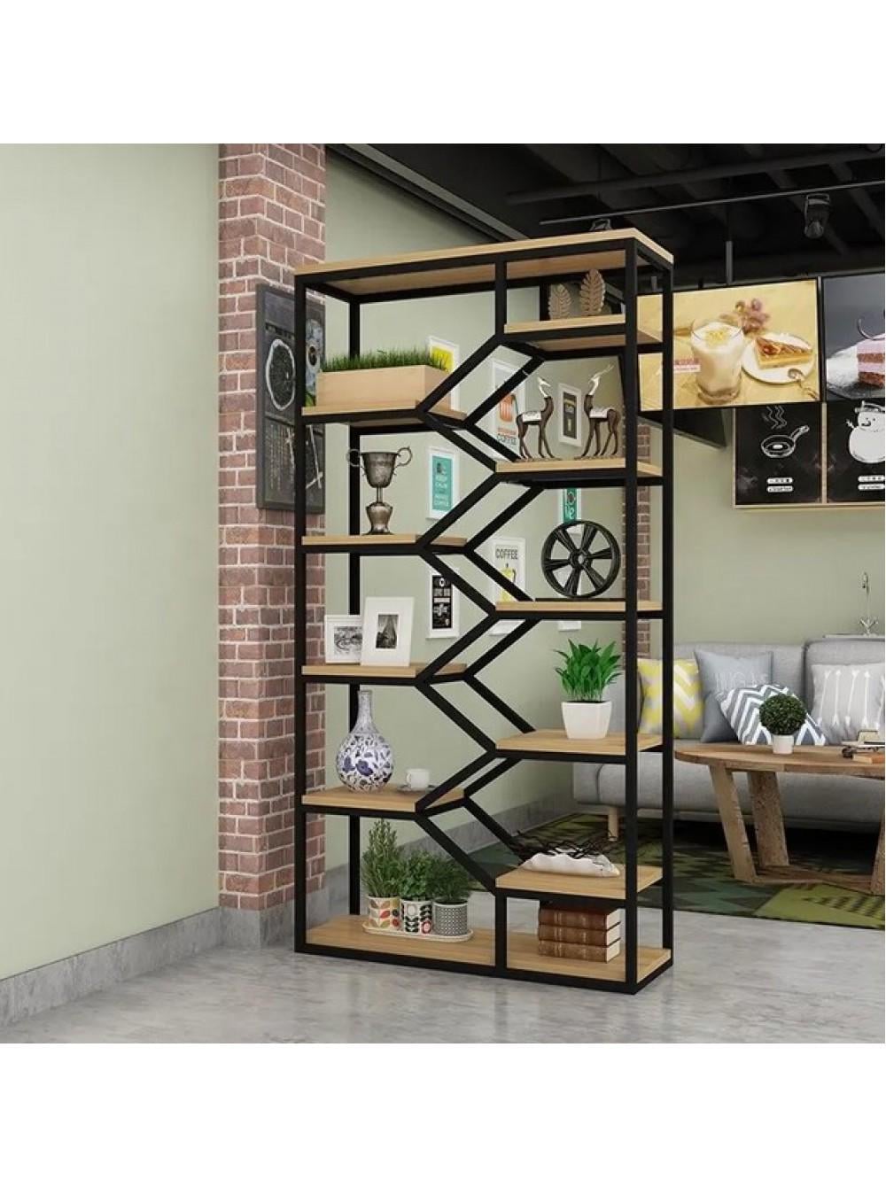 Стеллаж мебельный в стиле Loft 220х100х30 см Дуб светлый (OF355)