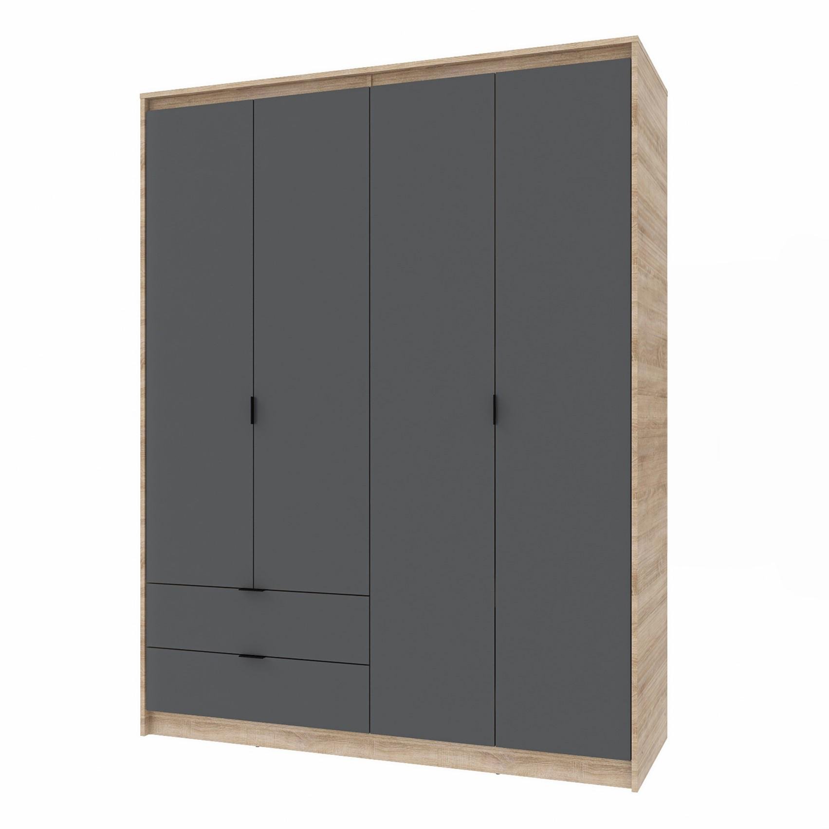 Шафа Everest Сіті 1600 1602х500х2046 мм Сонома/Графіт (11434) - фото 1 Шафа Everest Сіті 1600 1602х500х2046 мм Сонома/Графіт (11434) - фото 1