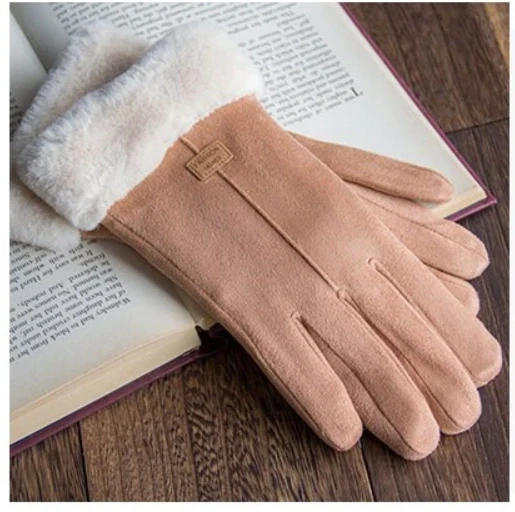 Перчатки женские утепленные замшевые One size Бежевый (28523913) - фото 7 Перчатки женские утепленные замшевые One size Бежевый (28523913) - фото 7