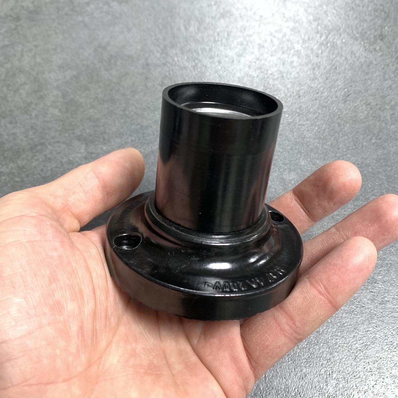 Патрон електричний Е27 карболітовий прямий настінний Чорний - фото 2 Патрон електричний Е27 карболітовий прямий настінний Чорний - фото 2