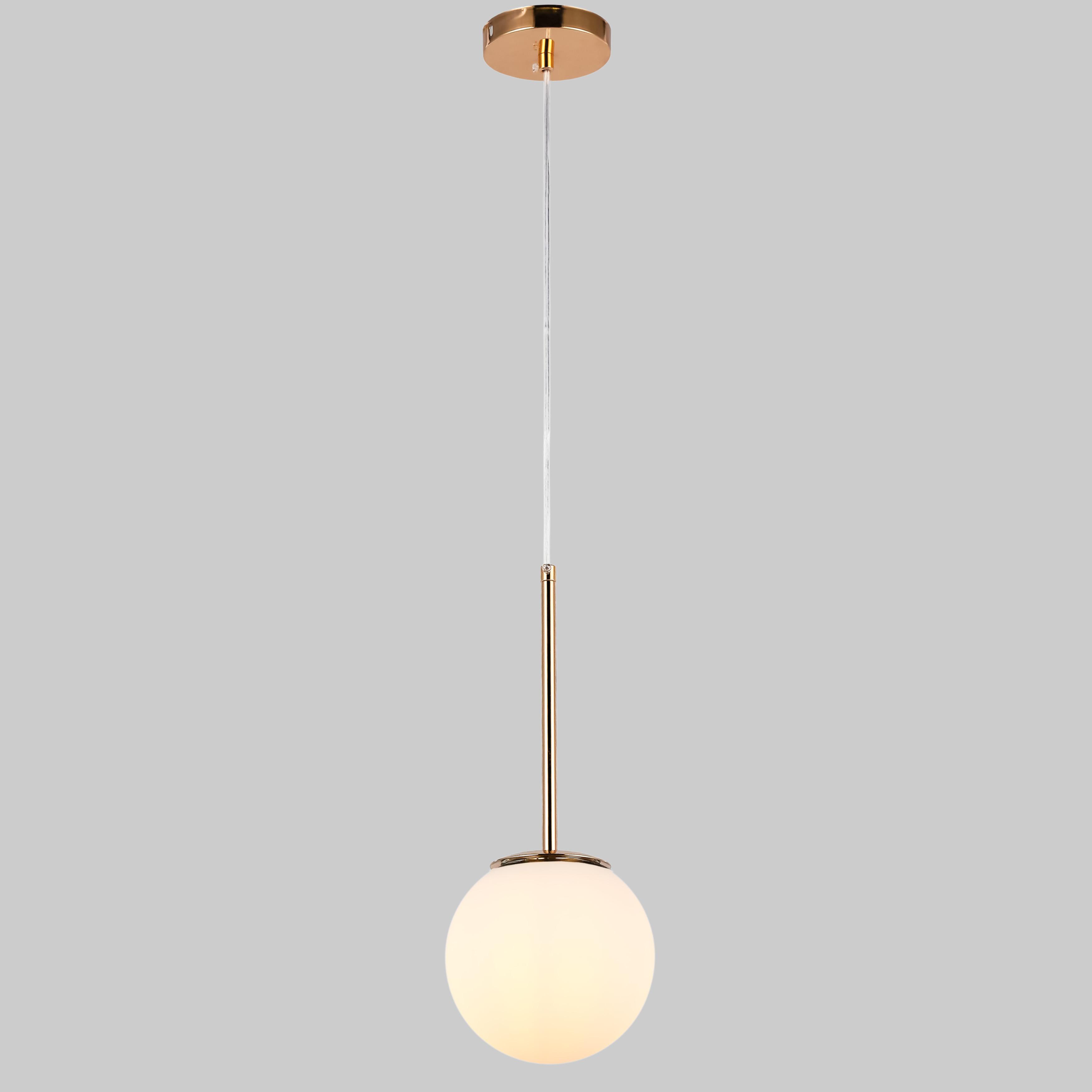 Подвес с плафоном 15 см Золотой (52-103-1(3415) GD+WH)