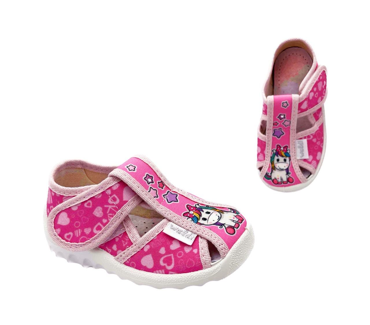 Тапочки для дівчаток Waldi 360-290/22 на липучках р. 22 Рожевий