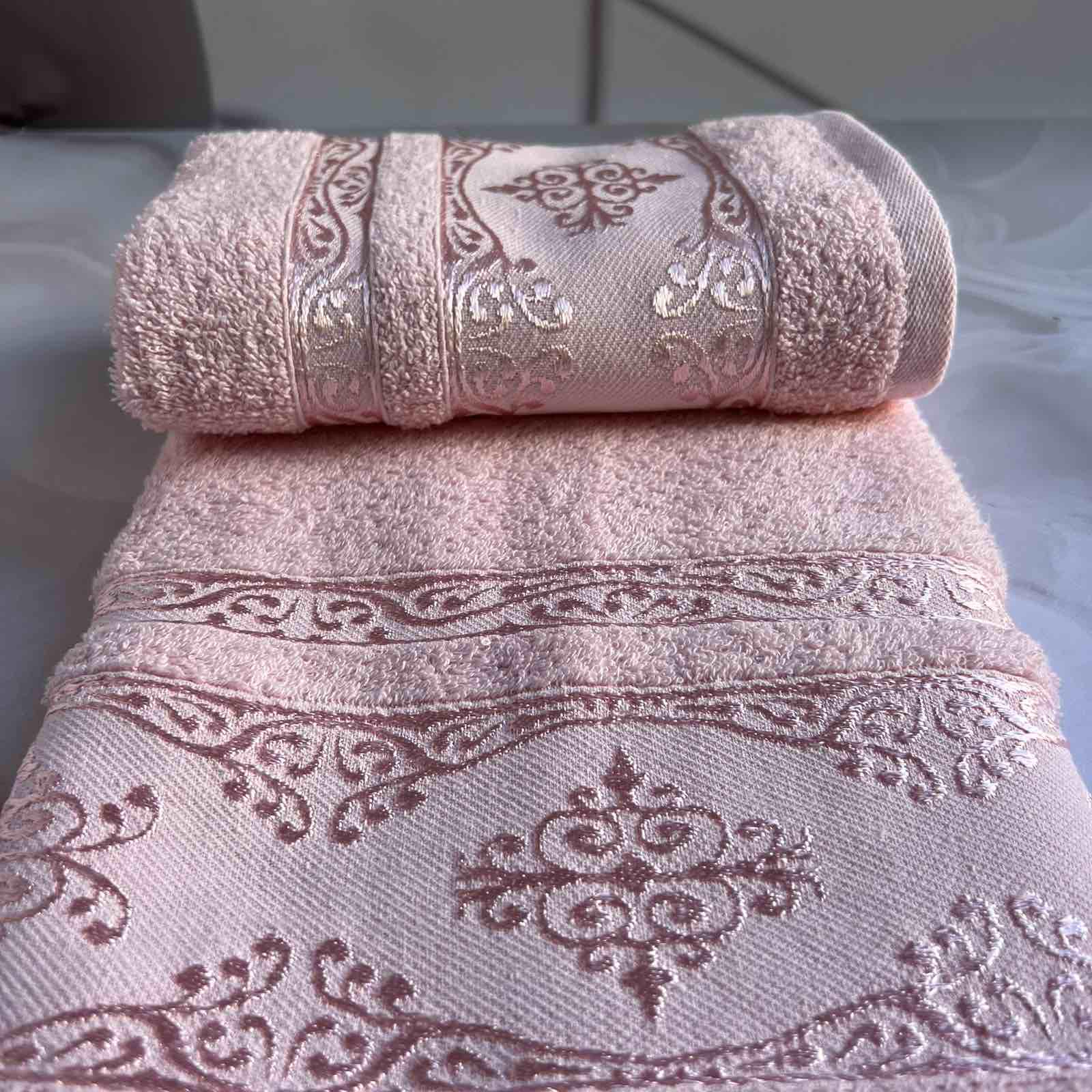 Набір рушників банне та для обличчя 70х40 см/50х90 см 2 шт. Рожевий (mame2v1cic2pembe) - фото 3