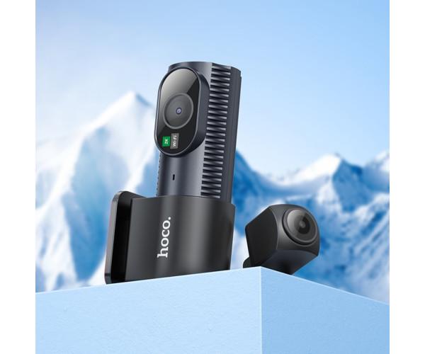 Видеорегистратор Hoco DV8 2K HD Display с камерой заднего вида Black - фото 7