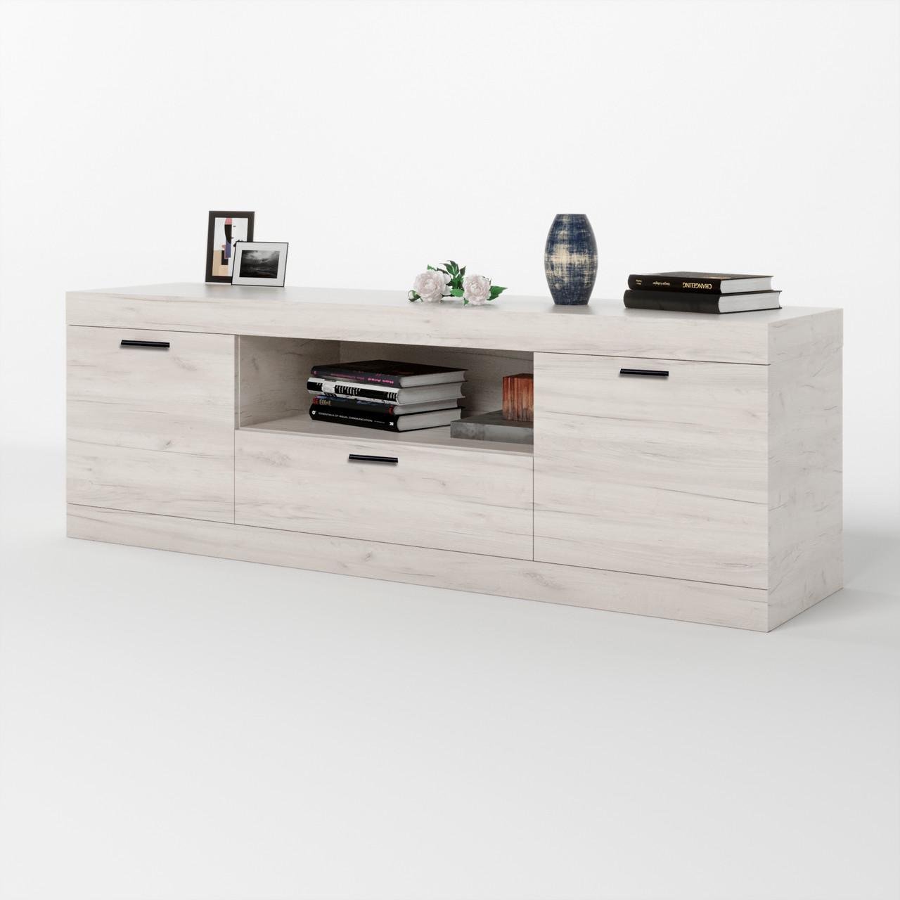 Тумба Эверест ТВ 1500 Соната 150х38х50 см Дуб крафт белый (DTM-2715) Тумба Эверест ТВ 1500 Соната 150х38х50 см Дуб крафт белый (DTM-2715)