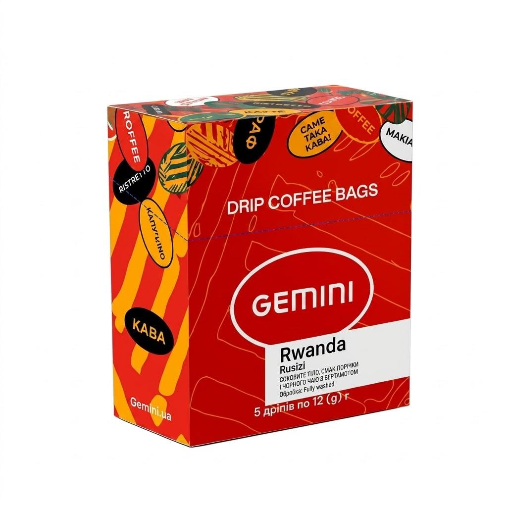 Кофе дрип Gemini Rwanda Rusizi 5 шт. (G11630)