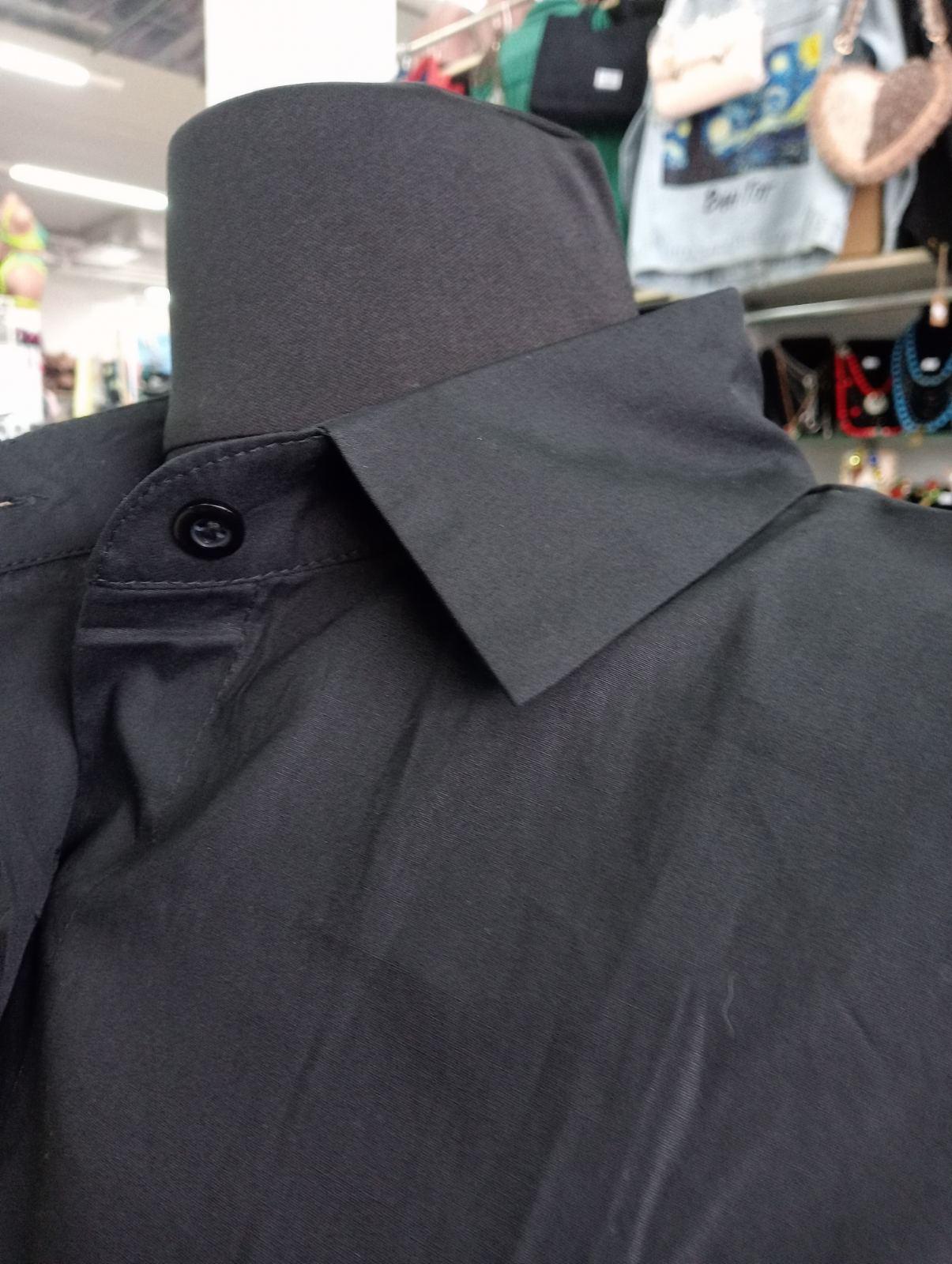 Блуза жіноча з короткими рукавами та подовженою спинкою р. 48-54 Чорний (00200) - фото 3