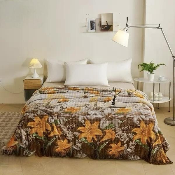 Плед-покрывало Koloco велюровое 140x220 см Разноцветный (56-37-3)