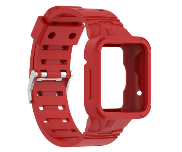 Ремешок силиконовый с чехлом для смарт-часов Poco Watch Красный