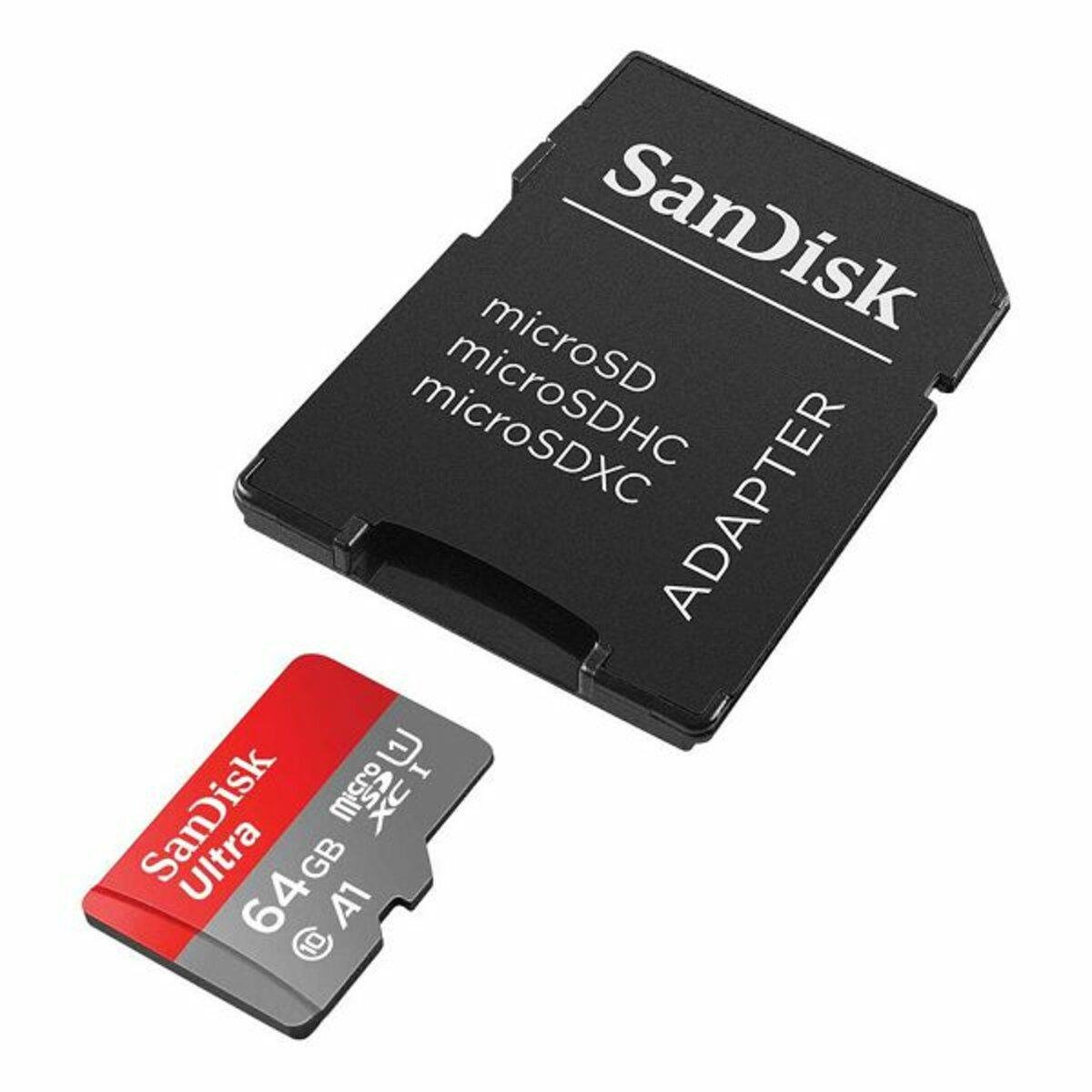 Карта памяти microSDXC SanDisk 64 Gb class 10 A1 140 Mb/s Adapter SD (SDSQUAB-064G-GN6MA) - фото 2