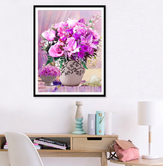 Картина алмазна вишивка Monkey family Ліловий букет (карт-000003)