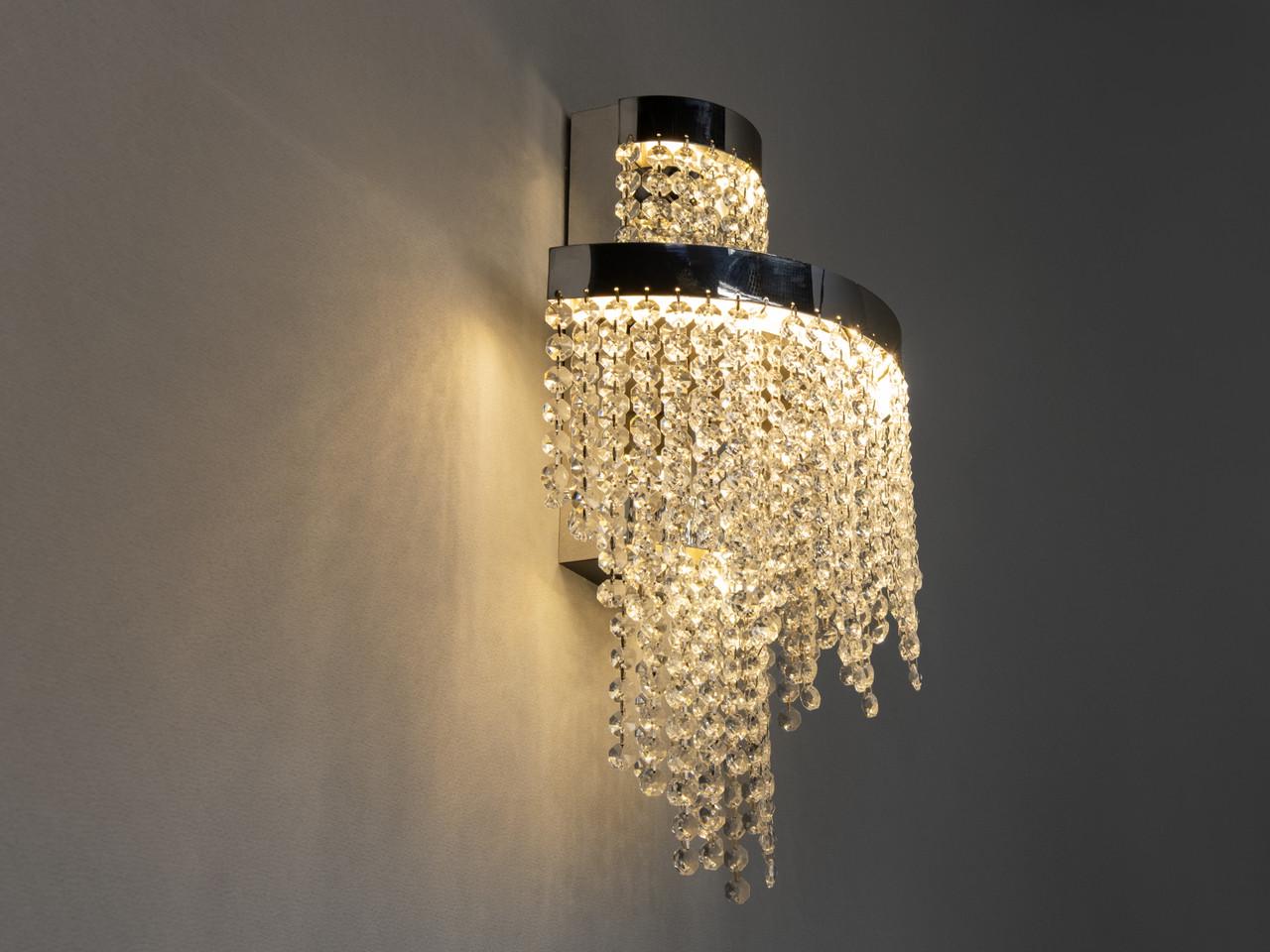 Бра для гостиной/спальни 376-B CH LED каскадный Хром (2816779391) - фото 2