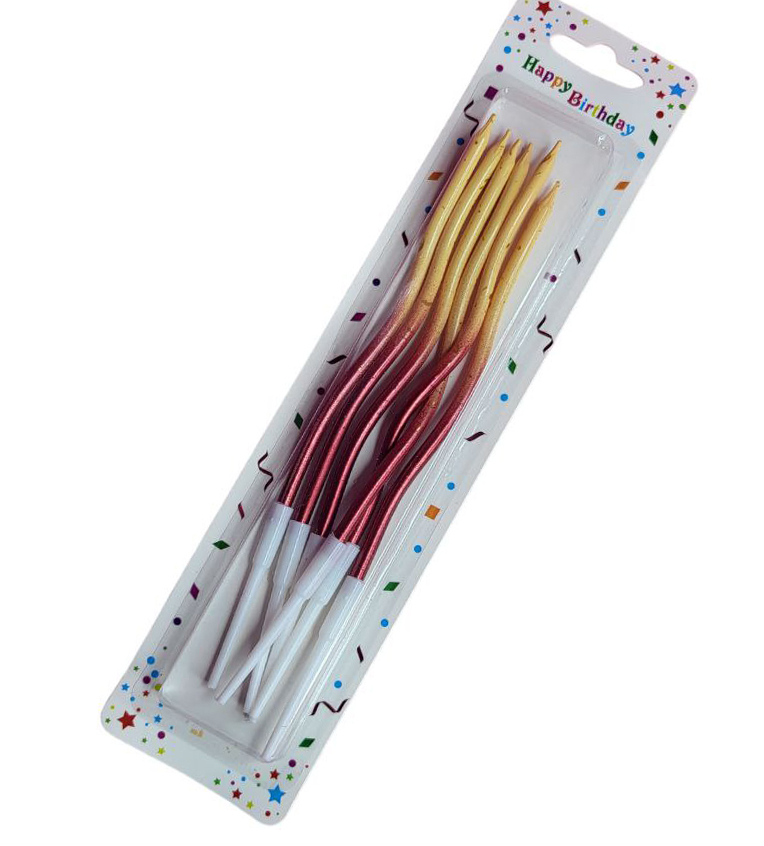 Свічки для торта Хвилясті 6 шт. Червоний/Жовтий (16069)