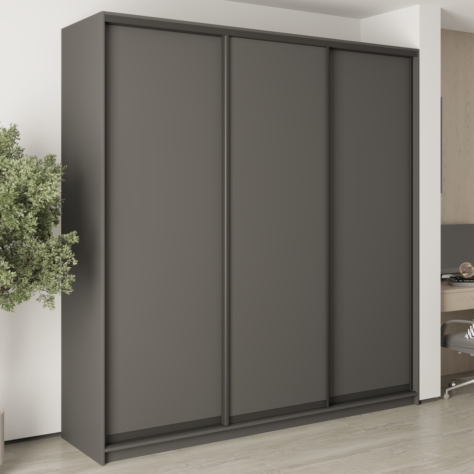 Шкаф-купе трехдверный Mebel Star Комбо BG MBS-9433 230х45х240 см Антрацит (1009422) Шкаф-купе трехдверный Mebel Star Комбо BG MBS-9433 230х45х240 см Антрацит (1009422)