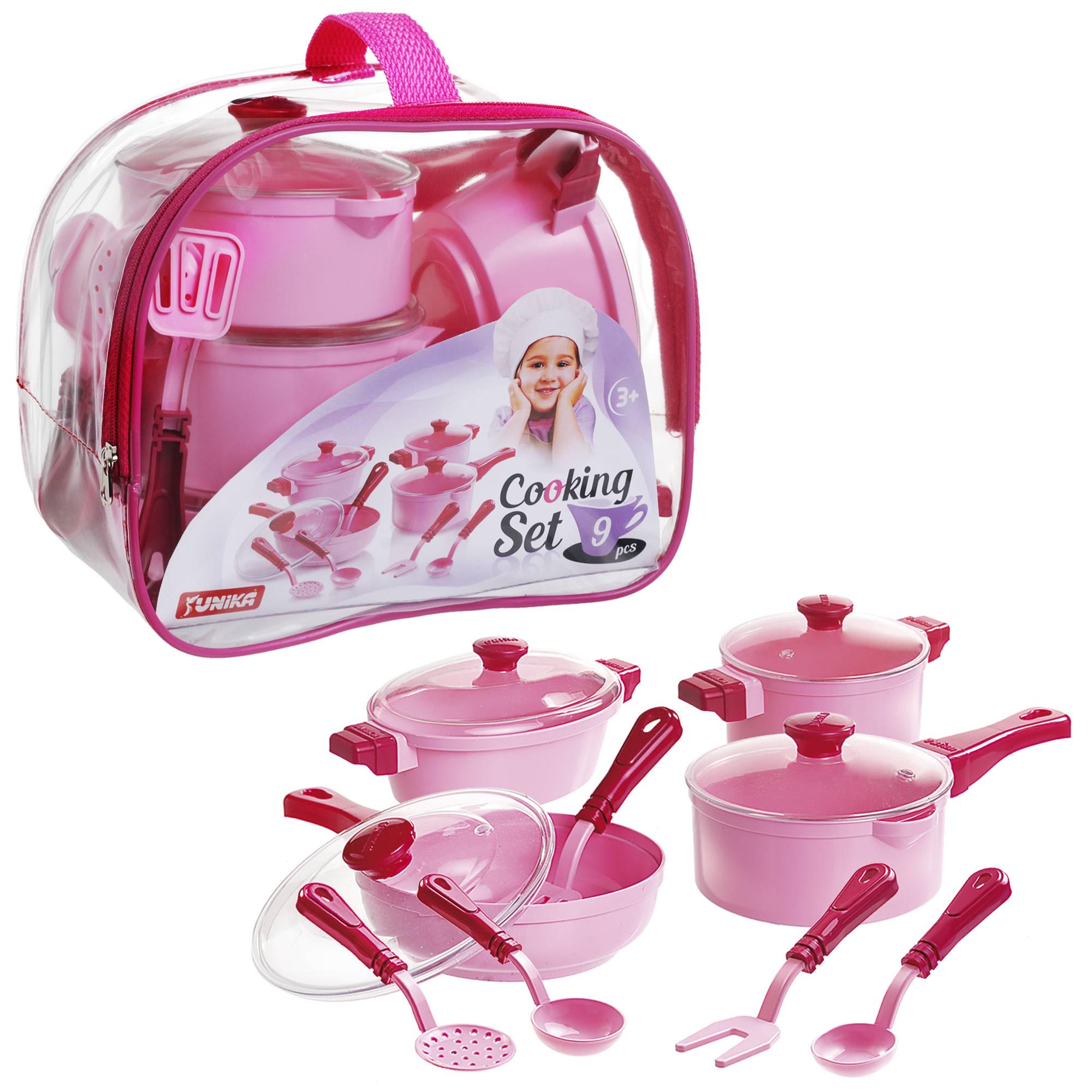 Дитячий набір посуду ЮНІКА 1726 Cooking Set 9 пред. Рожевий (43718) - фото 2