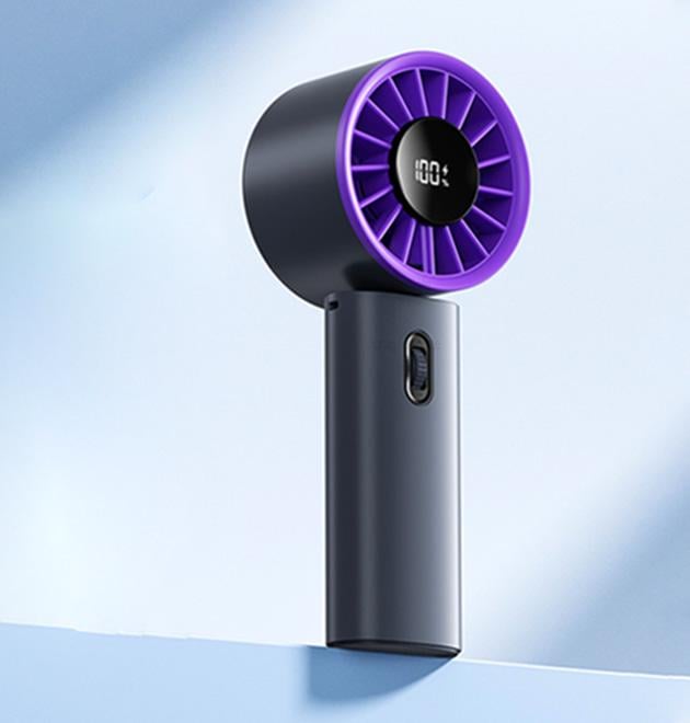 Вентилятор мини складной с дисплеем и плавной регулировкой аккумулятор 5000 мАh Черный (26880496)