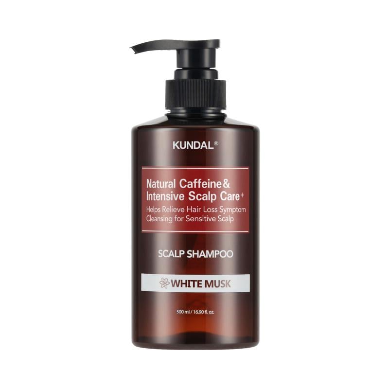 Шампунь проти випадання волосся Білий мускус Kundal Natural Caffeine & Intensive Scalp Care Shampoo White Musk Білий мускус 500 мл (745765)