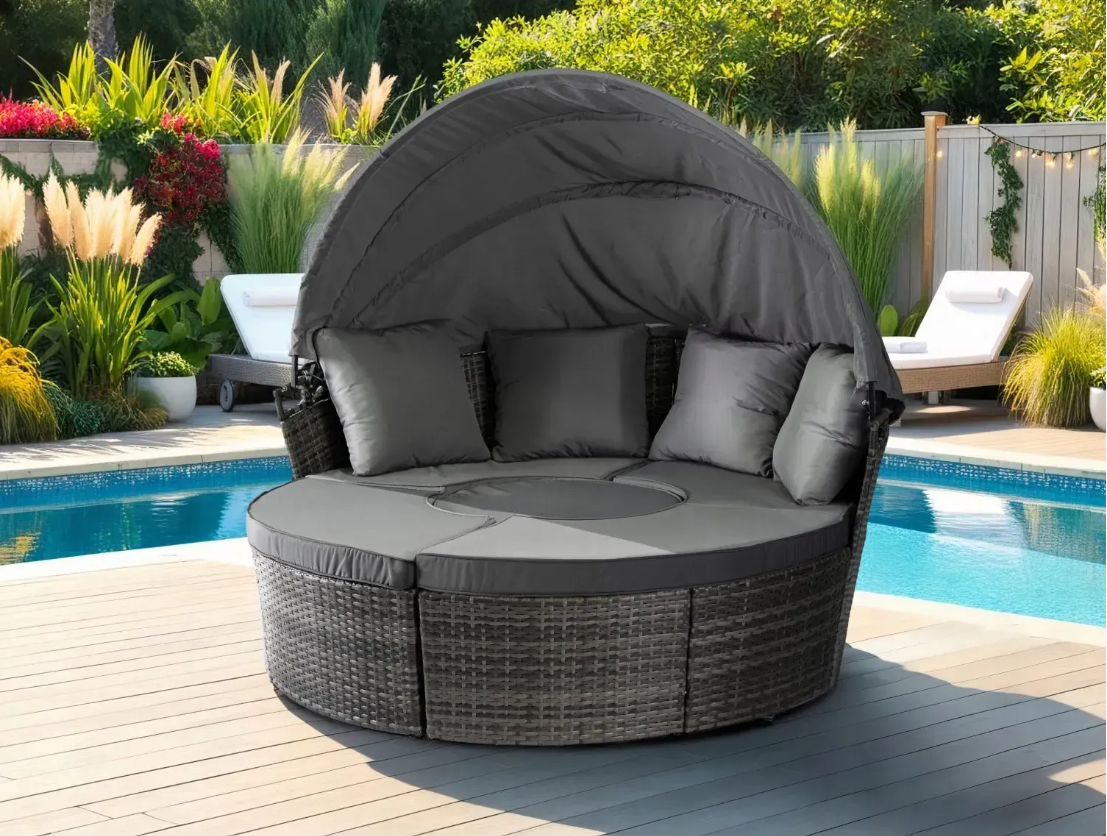 Набор садовой мебели Mebel Elit CALIFORNIA Серый (ME.CALIFORNIA/CP/RT/OGR/ZES)