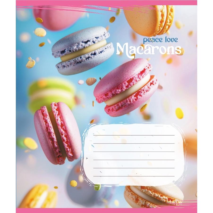 Шкільний зошит Макаруни 048-590197K-4 в клітинку 48 аркушів (RLT55370)