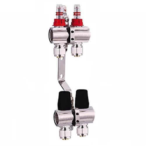 Коллектор для теплого пола DJOUL 1x3/4 на 2 контура с расходомерами евроконус (DJ2016202A) - фото 1 Коллектор для теплого пола DJOUL 1x3/4 на 2 контура с расходомерами евроконус (DJ2016202A) - фото 1