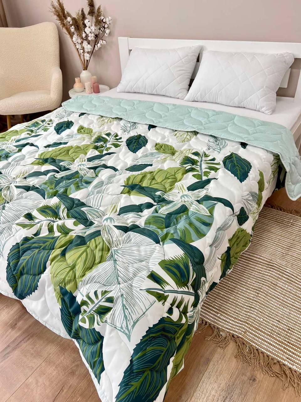 Одеяло покрывало двухстороннее 175х210 см Белый с бирюзовым (Д-al-lito-satkovdra25-3-22) - фото 1 Одеяло покрывало двухстороннее 175х210 см Белый с бирюзовым (Д-al-lito-satkovdra25-3-22) - фото 1