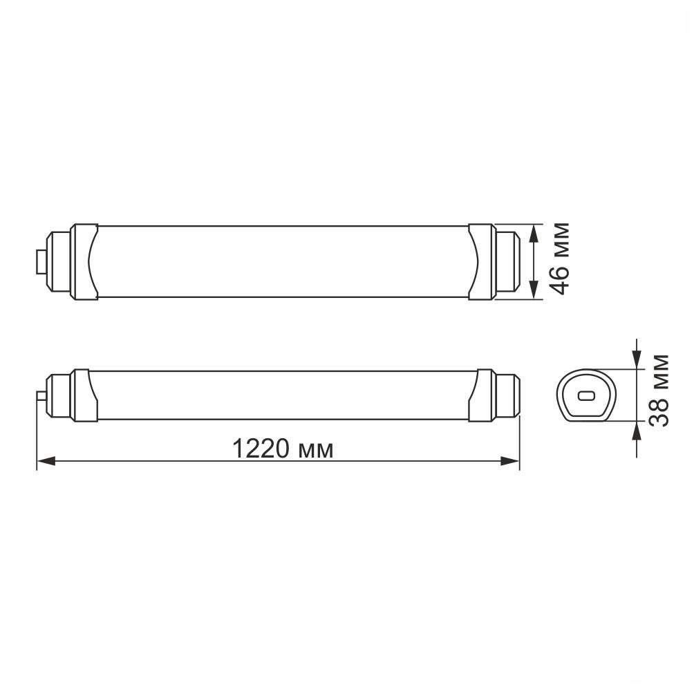 Светильник LED Videx 36W 5000K IP65 линейный магистральный 1,2 м (VL-BNWL-36125) - фото 3