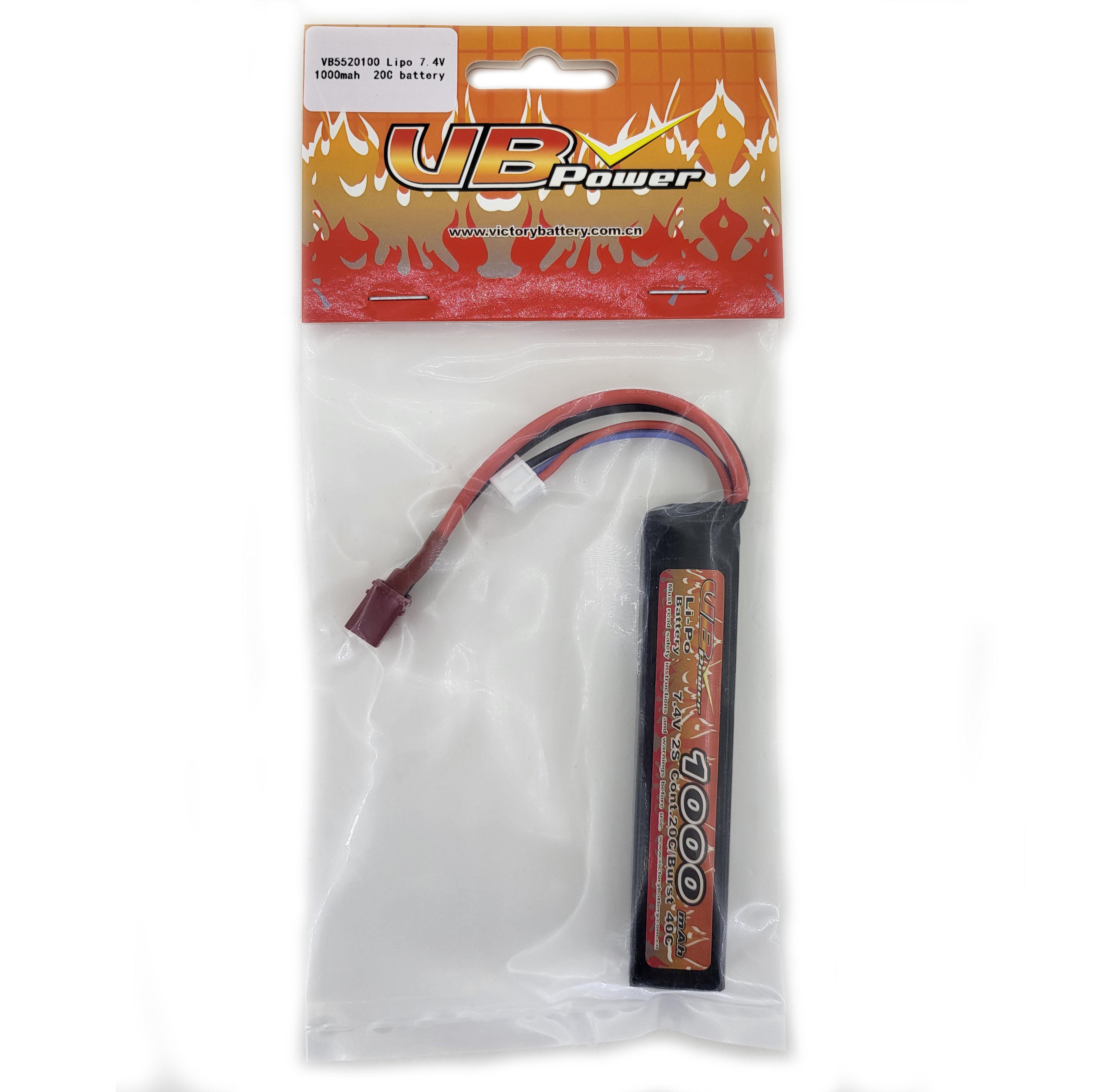 Акумулятор VB Power VB5520100 для Airsoft Li-Pol 20-40C 7,4V 1000 mAh (14196556)