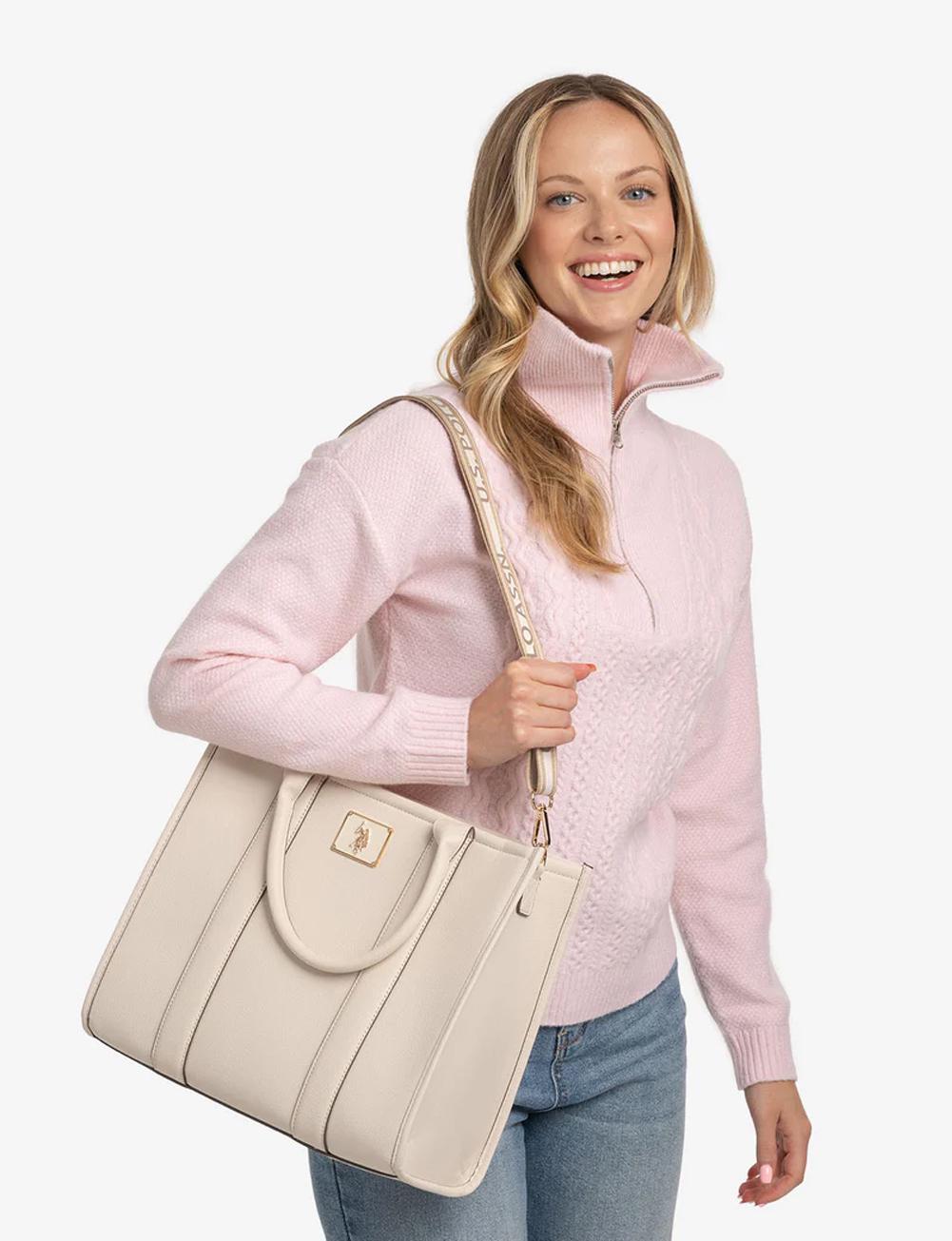 Сумка тоут U.S. POLO ASSN Кремовий (0379) - фото 3 Сумка тоут U.S. POLO ASSN Кремовий (0379) - фото 3