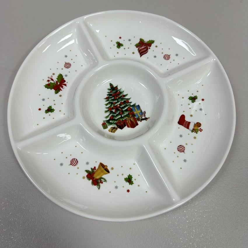 Менажница фарфоровая 143-K/3459 30,5 см Белый с рисунком (2818101279)