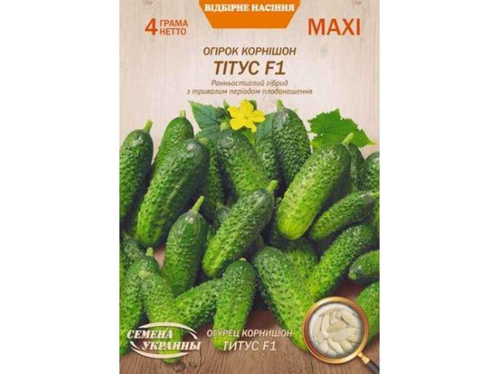 Семена Огурец Насіння України Макси Корнишон ТИТУС F1 4 г 10 пачек (692453) Семена Огурец Насіння України Макси Корнишон ТИТУС F1 4 г 10 пачек (692453)