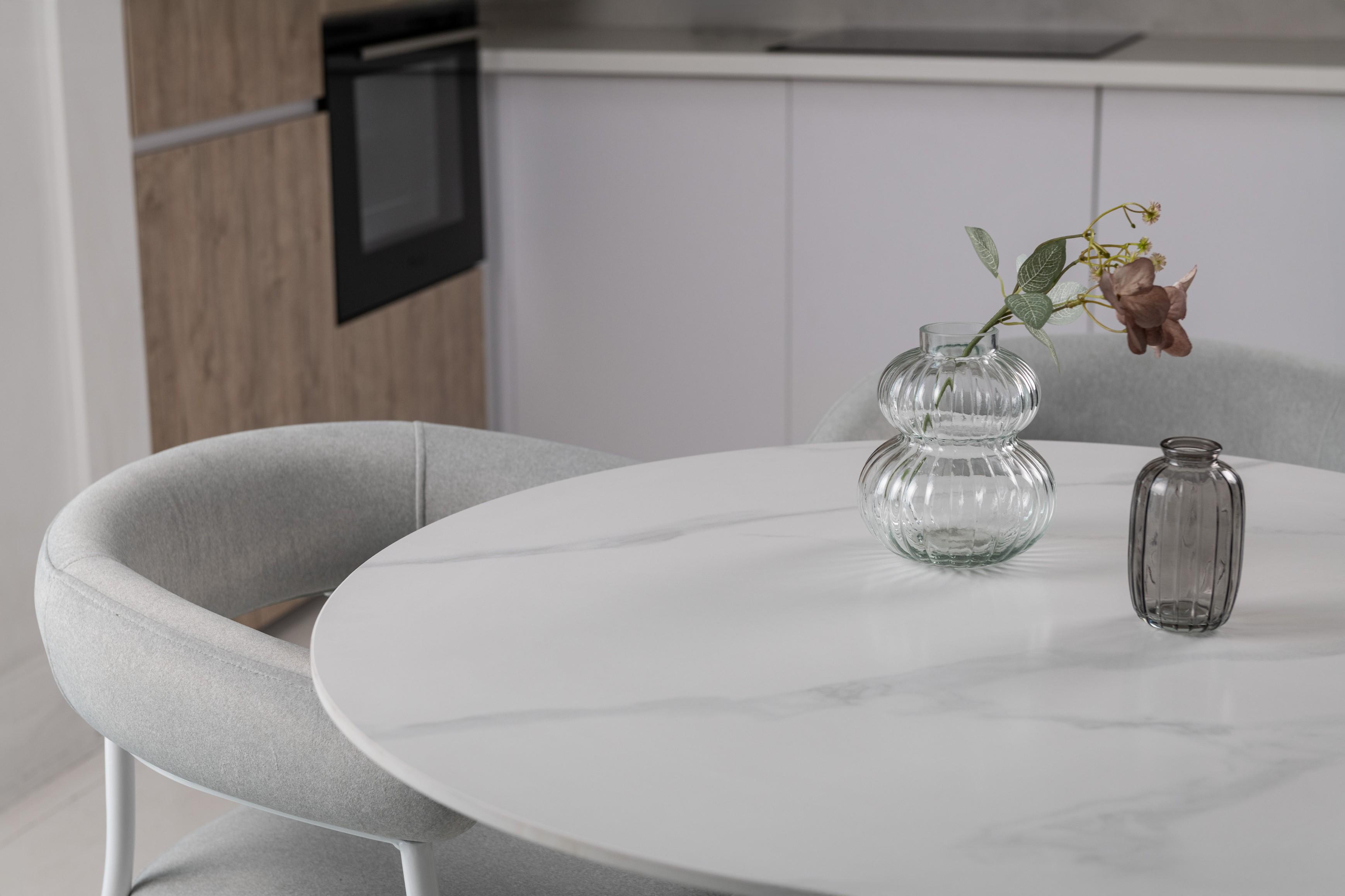 Обеденный стол круглый Vetro Mebel T-325 900/760 мм Касса вайт/белый (28830677) - фото 4