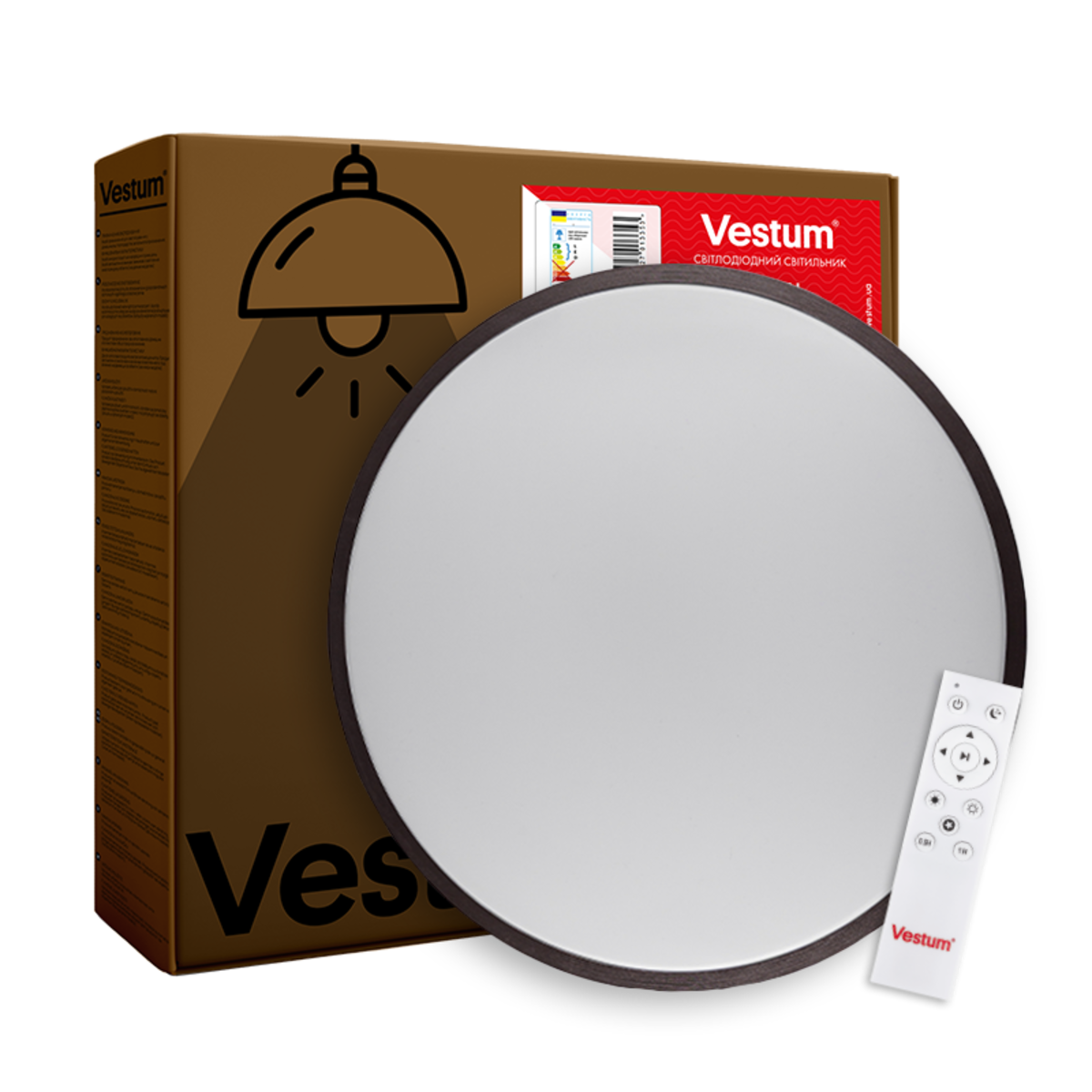 Потолочный светильник Vestum RING матовый 60W 3000К-6500К с ДУ 395х60 мм Бронзовый - фото 7 Потолочный светильник Vestum RING матовый 60W 3000К-6500К с ДУ 395х60 мм Бронзовый - фото 7