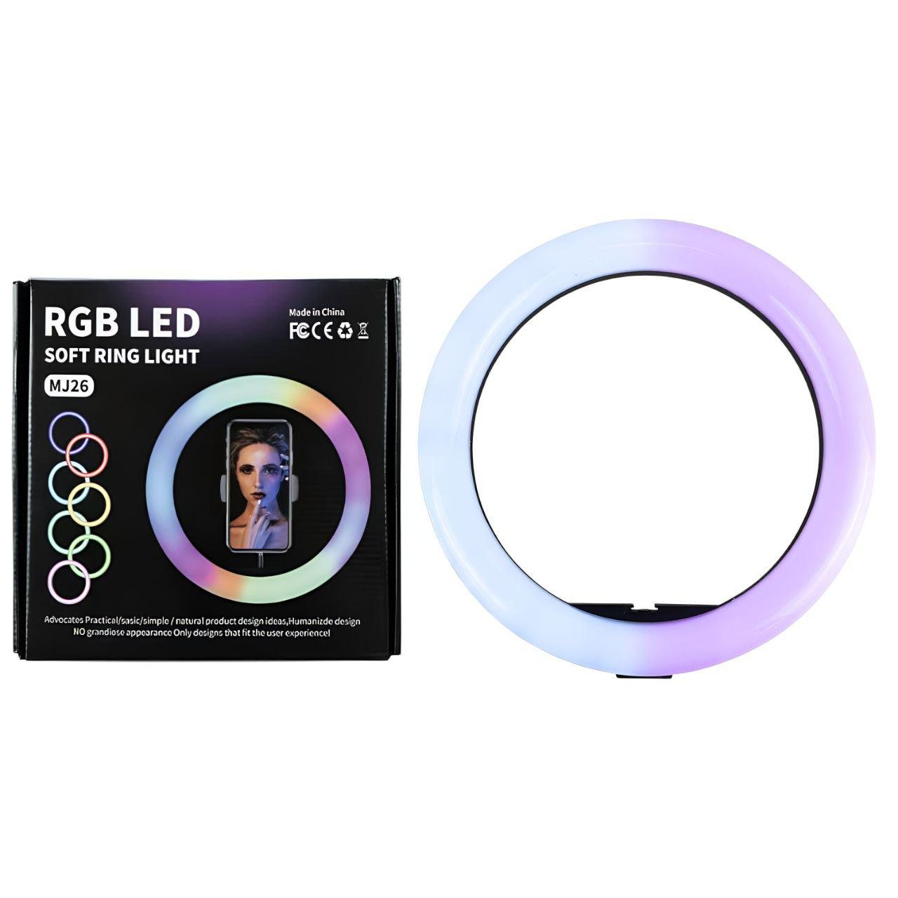 Селфи-кольцо MJ-26-A 168LED 3000-6000K 16 цветов АБС/ПК Черный