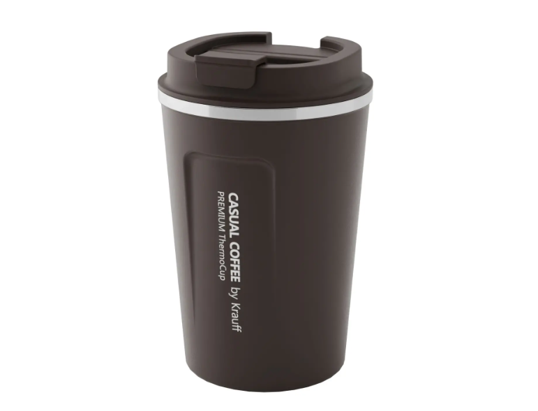 Термокружка Krauff из нержавеющей стали для кофе/чая 380 мл Коричневый (26-309-003)