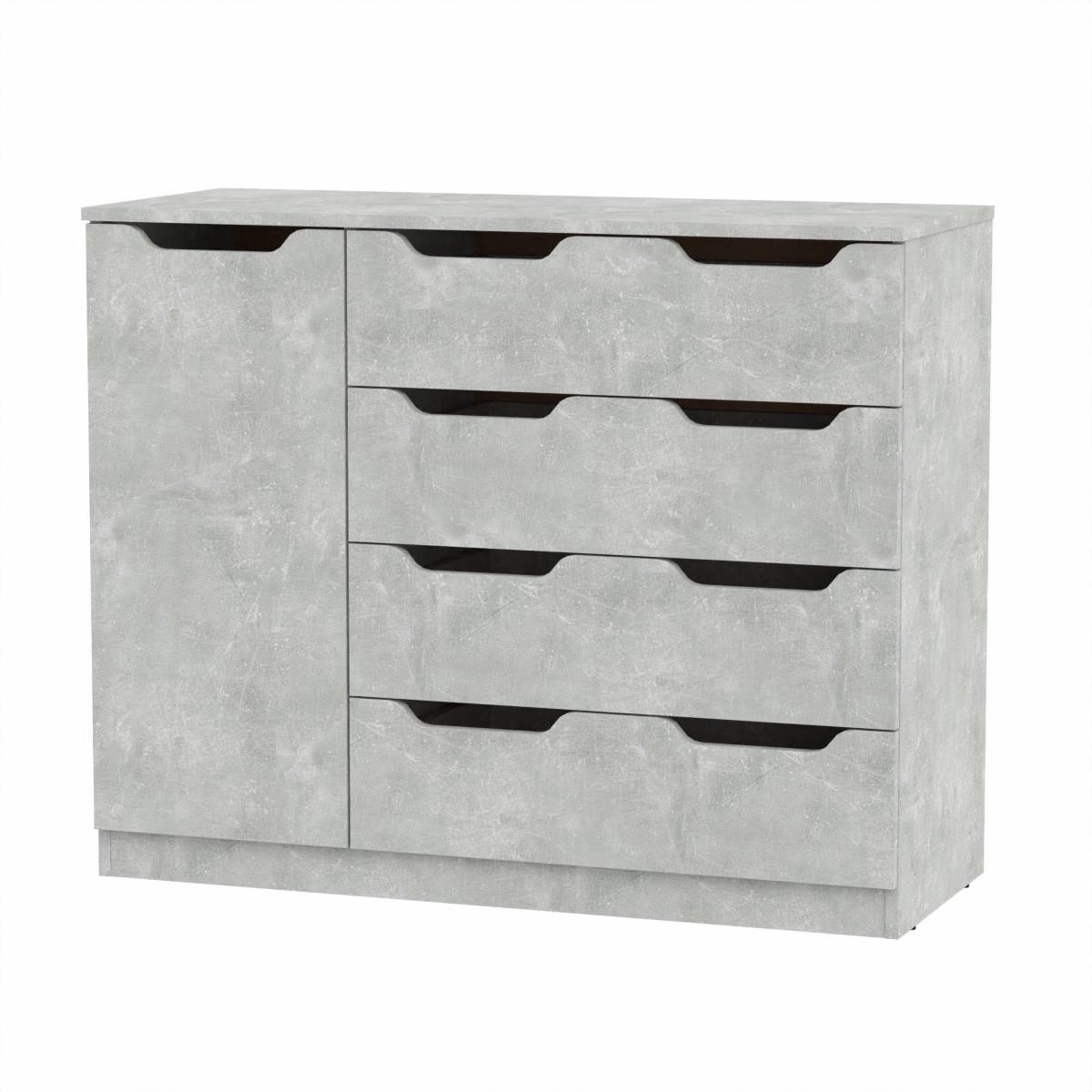 Комод Компанит без ручек с ящиками и дверцей Ателье светлый (26967885) - фото 1 Комод Компанит без ручек с ящиками и дверцей Ателье светлый (26967885) - фото 1