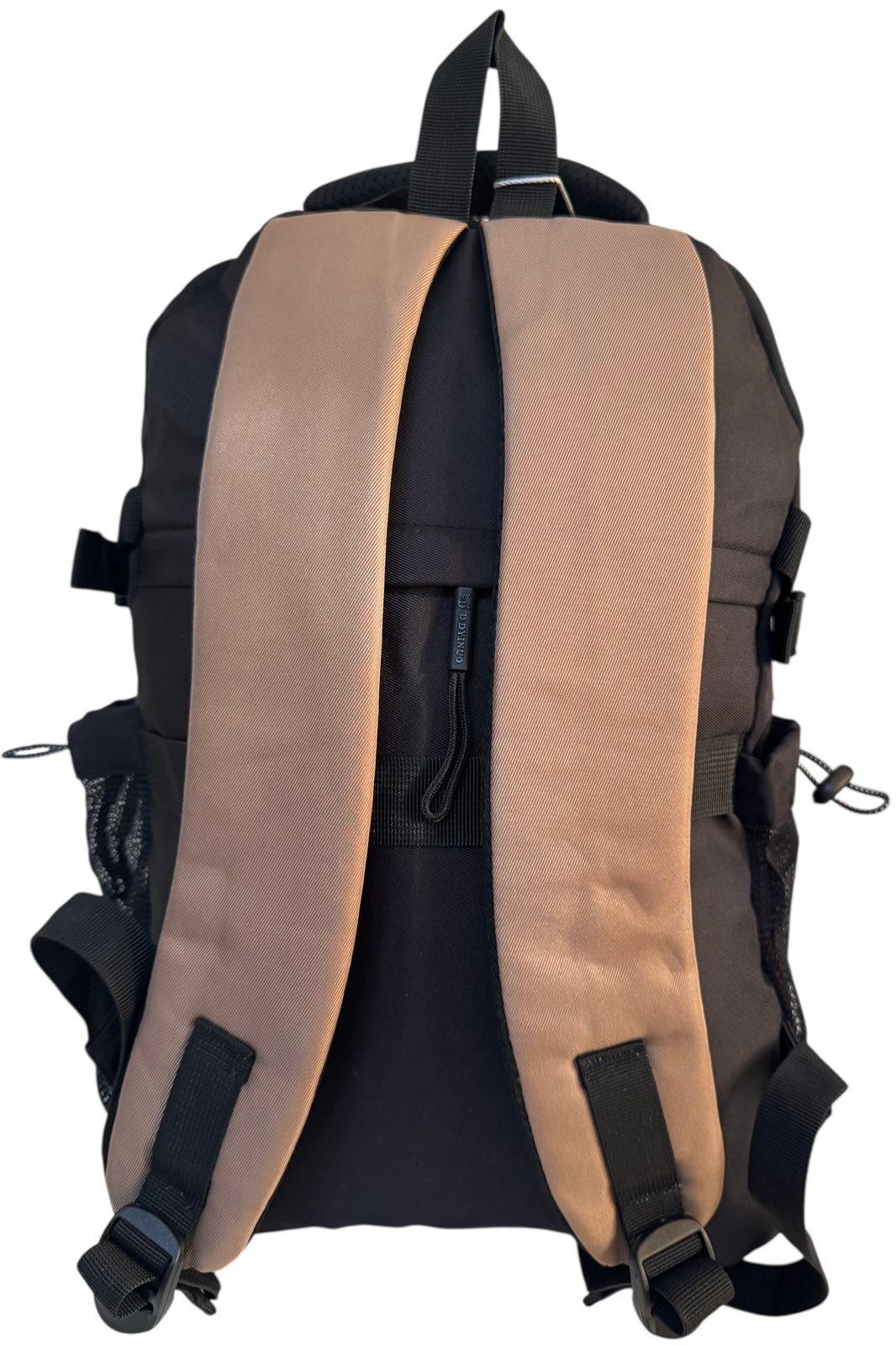 Рюкзак шкільний з трьома відділеннями Чорний з бежевим (6255) - фото 2 Рюкзак шкільний з трьома відділеннями Чорний з бежевим (6255) - фото 2