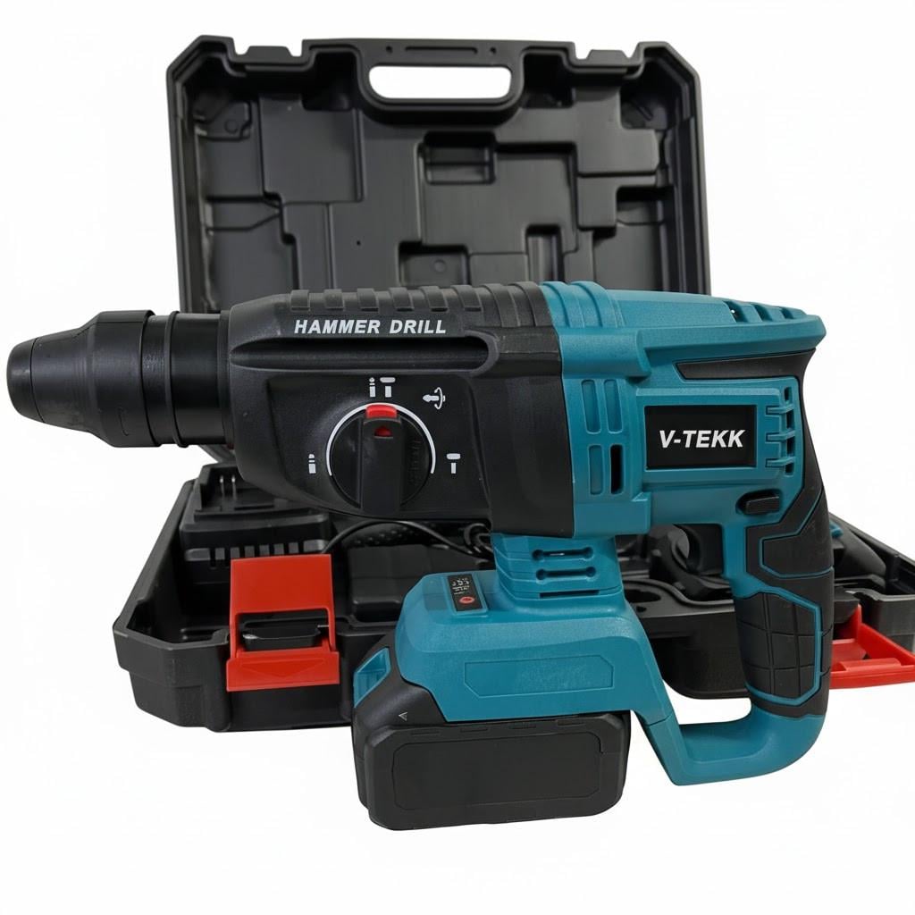 Дрель-перфоратор аккумуляторная V-TEKK 2в1 ударная беспроводная 18 В с литий-ионным аккумулятором (31252558)